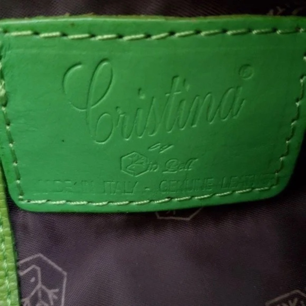 Cristina Green Pebbled Leather Bag - Picture 6 of 6
